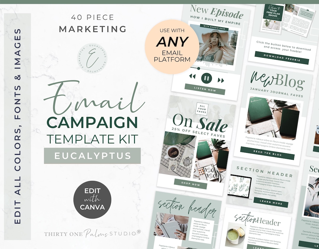 Email Template Bundle for Canva - Campaign, Mailchimp, Flodesk ...