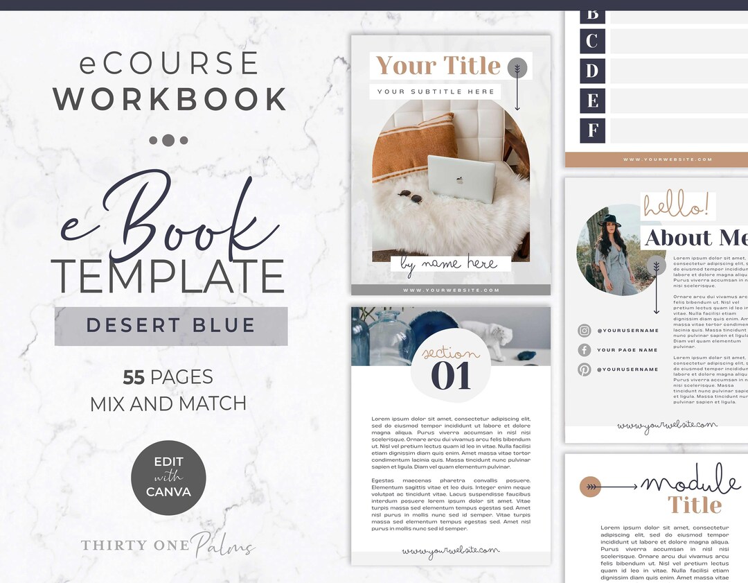 EBook Template Workbook Template Canva Template Course - Etsy Italia