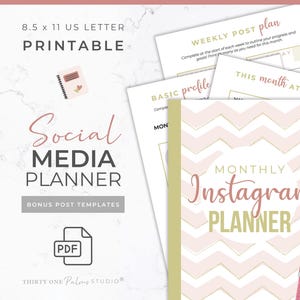 Monthly Planner - Social Media Planner, Instagram Planner, Goals Planner, Business Planner, Instagram Layout, PDF Planner, Instant Download