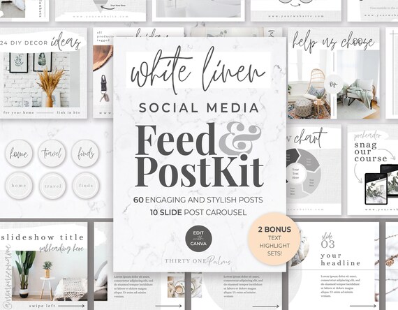 70 Social Media Post Templates Templates for Canva Post - Etsy