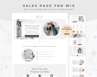 Sales Page Template for Wix - Website Template, Course Website, Landing Page, Sales Funnel, Digital Product Sales, Wix Template, White Linen