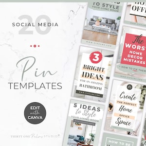 Pinterest Templates for Canva - Pinterest Pins, Canva Templates, Pinterest Pin Templates, Pinterest Graphics, Pinterest Design