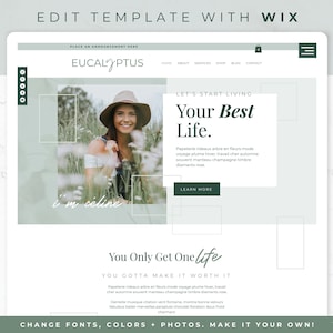 Website Template for Wix - Wix Template, Wix Theme, Blog Theme, Coach Website, Creative Web Theme, eCommerce, Shop Theme, Modern, Eucalyptus