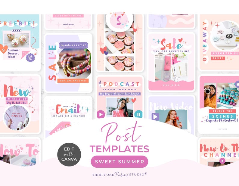 Instagram Post Templates - Canva Template, Colorful Rainbow Posts ...
