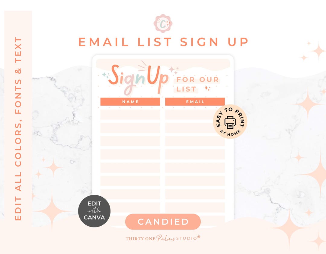 Email Sign up for Newsletters - Printable Email Sign up Form, Email ...