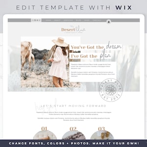 Website Template for Wix - Wix Template, Wix Theme, Coach, Boho, Creative Web Theme, eCommerce, Shop Theme, Online Business, Desert Blue