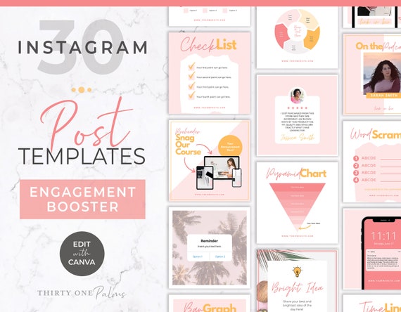 Instagram Template for Canva Engagement Booster Templates | Etsy