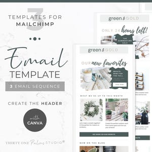 Canva Vorlagen für Mailchimp - Mailchimp E-Mail-Vorlagensequenz, E-Mail-Design, Marketingvorlage, E-Mail-marketing, DIY Canva