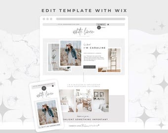 Website-Vorlage für Wix - Wix Template, Wix Theme, Blog Theme, Coach, Kreatives Web Theme, eKommerce Shop Theme, Moderne Website, Weißes Leinen