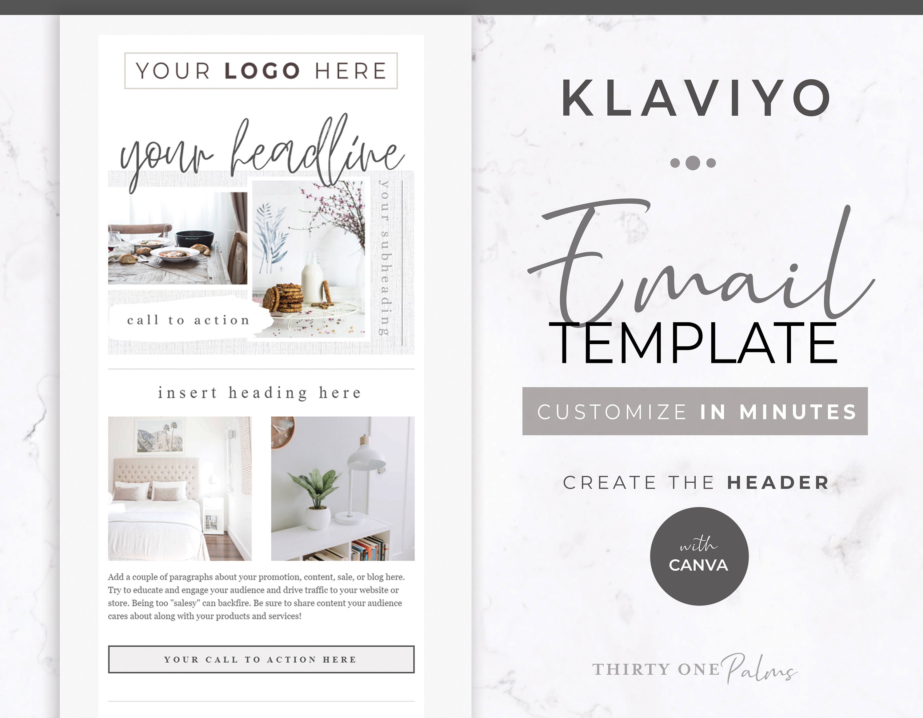 Email Template For Klaviyo Klaviyo Canva Email Template Etsy Polska