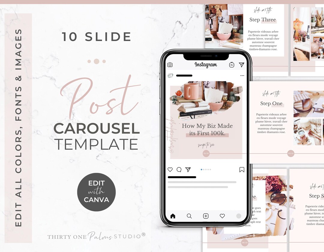 Carousel Post Template for Instagram - Canva Template, Social Media ...