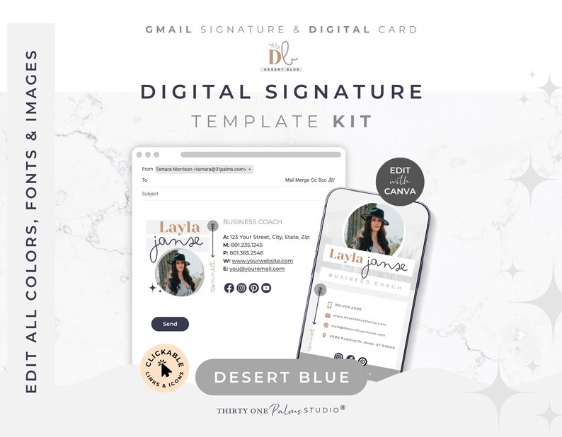 Gmail Email Signature & Digital Business Card Template for Canva ...