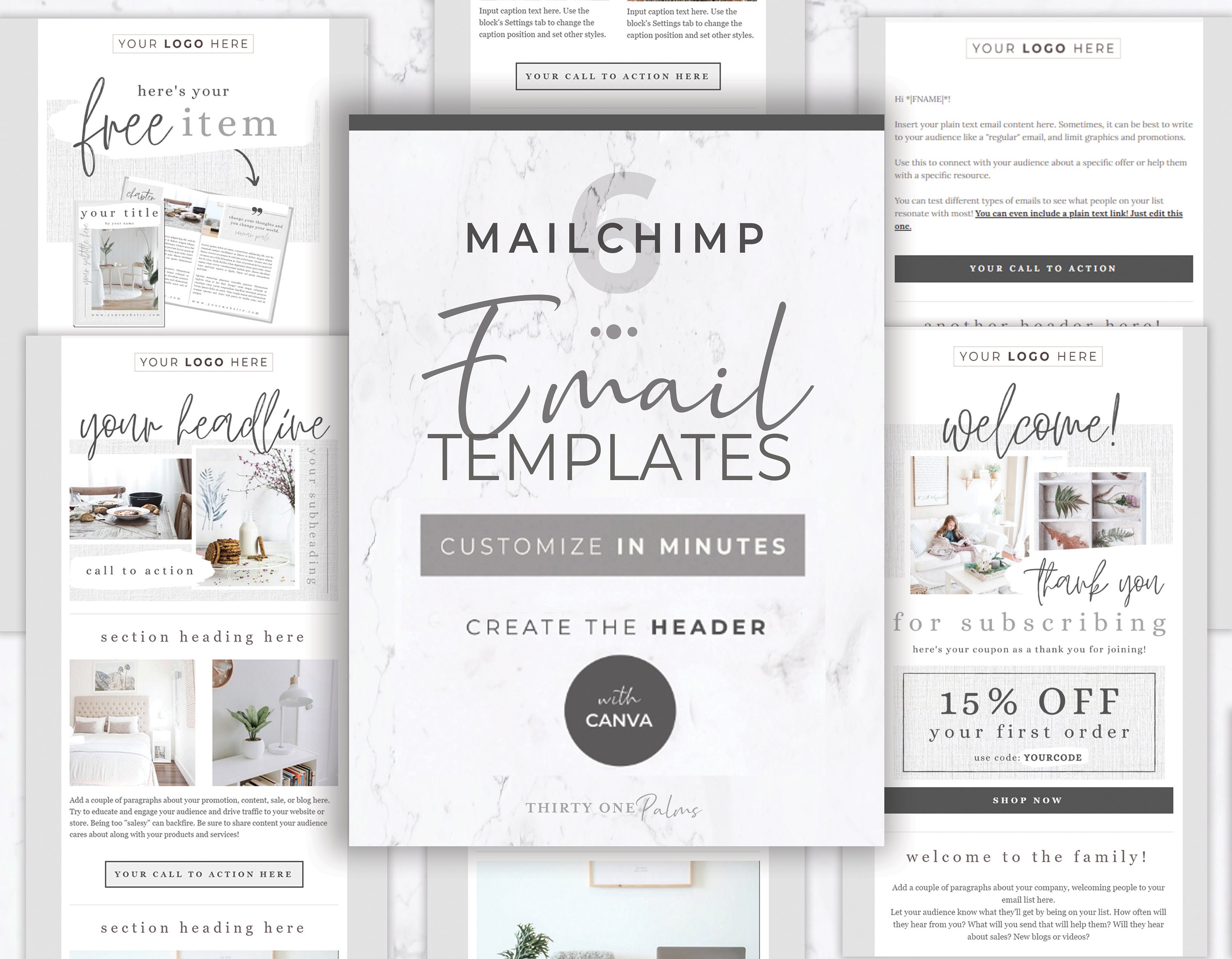  Canva Email Templates For Mailchimp Mailchimp Email Template Etsy