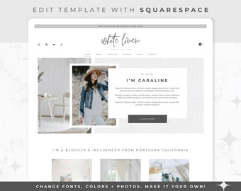 Website Template Squarespace - Squarespace Template, Squarespace 7.1, Coach Site, Blog, eCommerce Shop, Modern Business Website, White Linen
