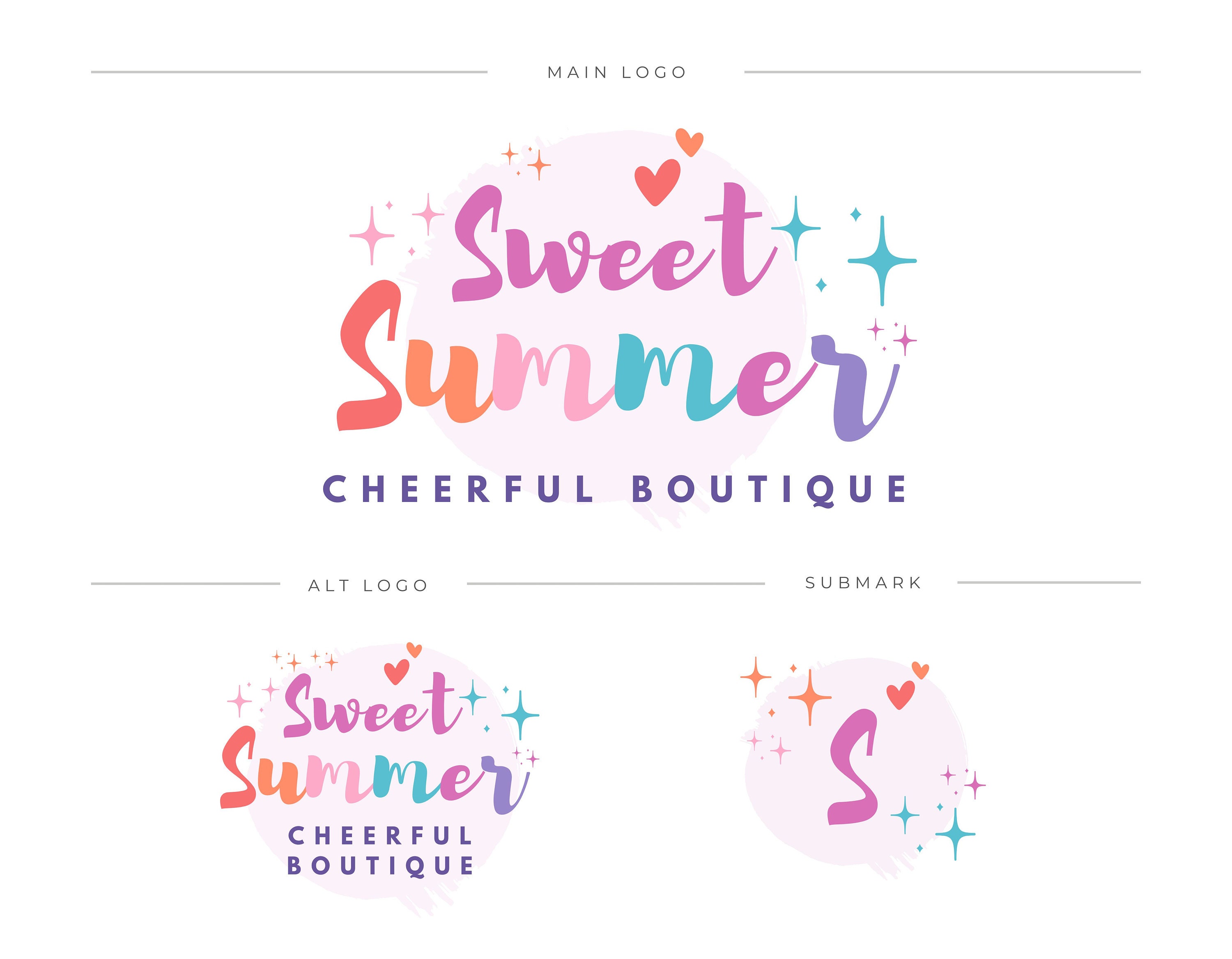 Editable Logo Template for Canva - DIY Cute Logo Design, Small Business ...