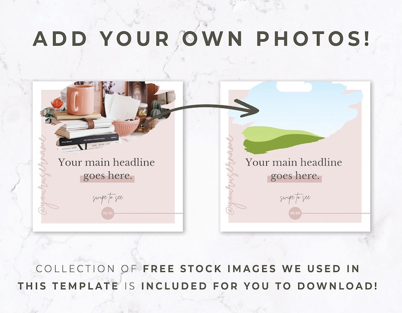 Carousel Post Template for Instagram Canva Template, Social Media Template for Canva, Slideshow, Slider, Swipe, Step by Step, Rose, Pink image 4