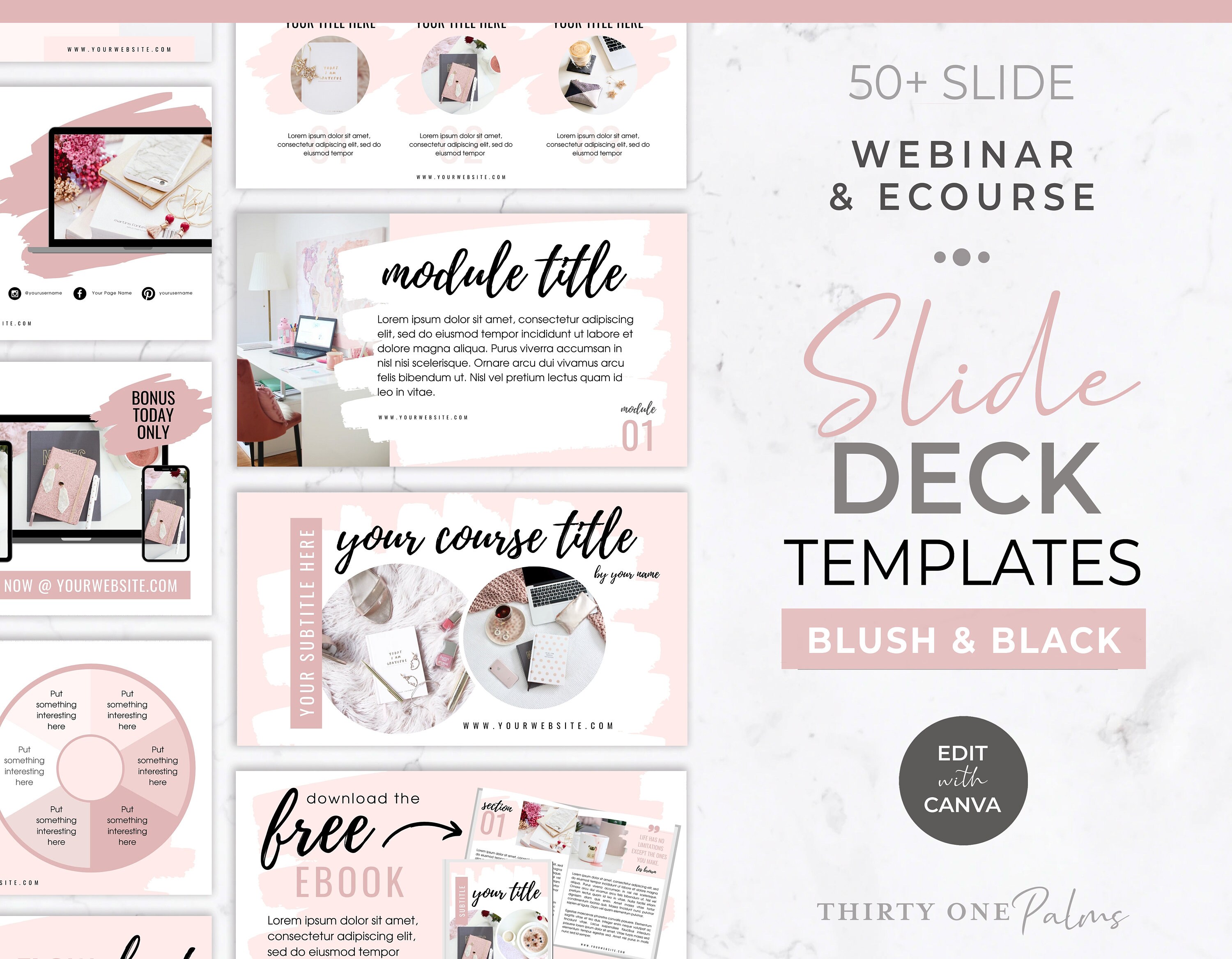 Webinar Template Canva Webinar Slide Deck Template Course - Etsy