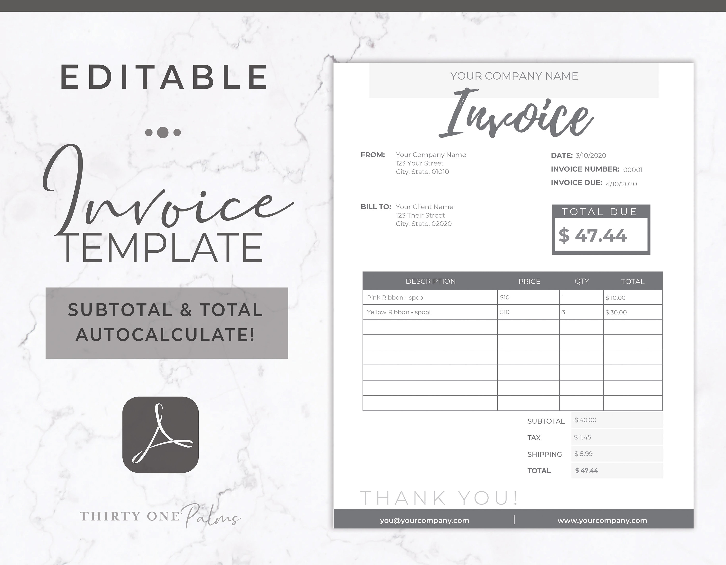 free invoice template pdf