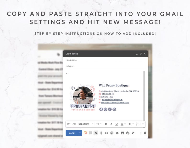 Gmail Email Signature & Digital Business Card Template for Canva ...