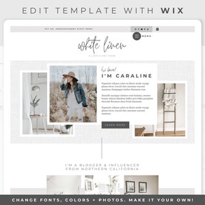 Website Template for Wix - Wix Template, Wix Theme, Blog Theme, Coach, Creative Web Theme, eCommerce Shop Theme, Modern Website, White Linen
