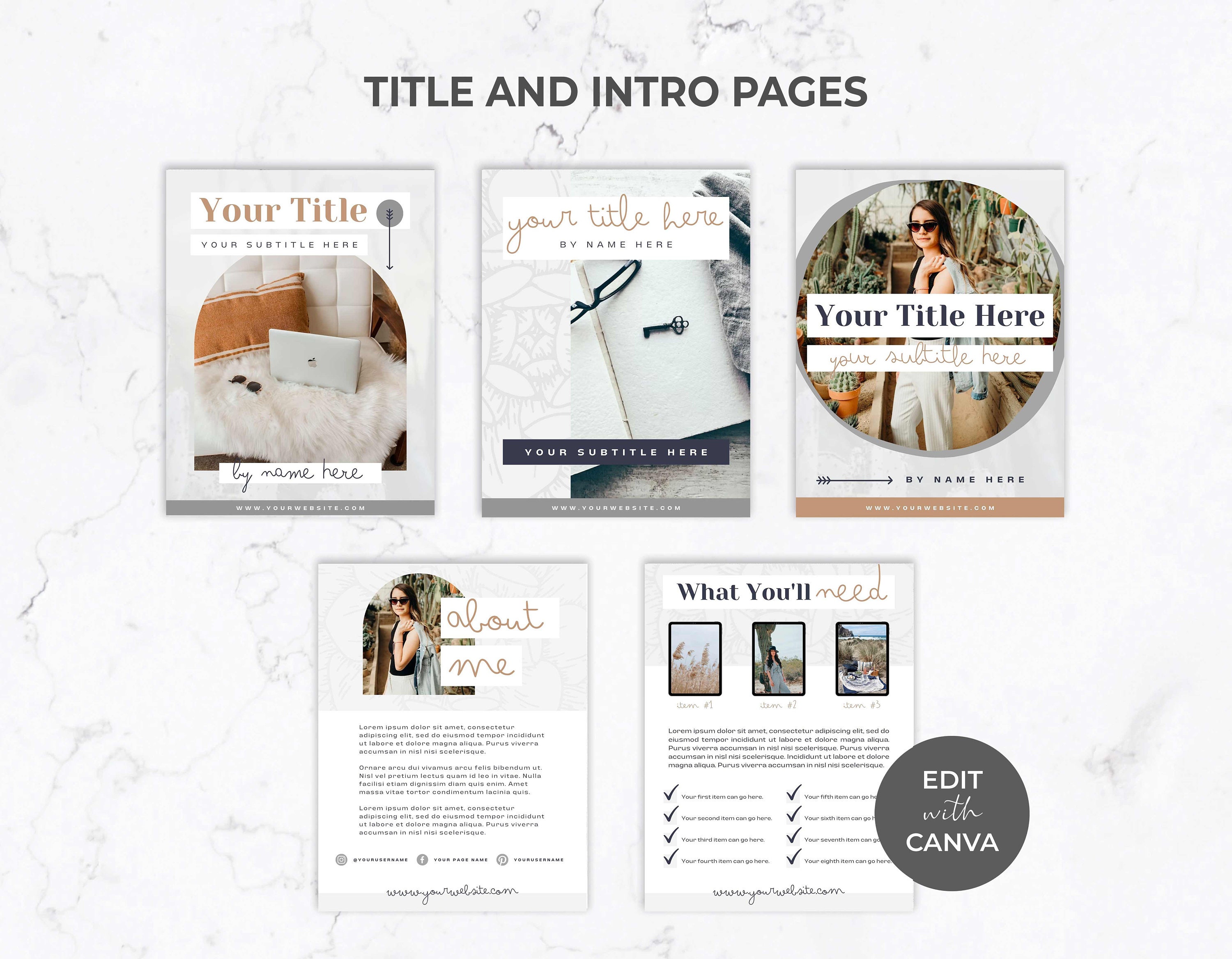 Ebook Template - Workbook Template, Canva Template, Course Book ...