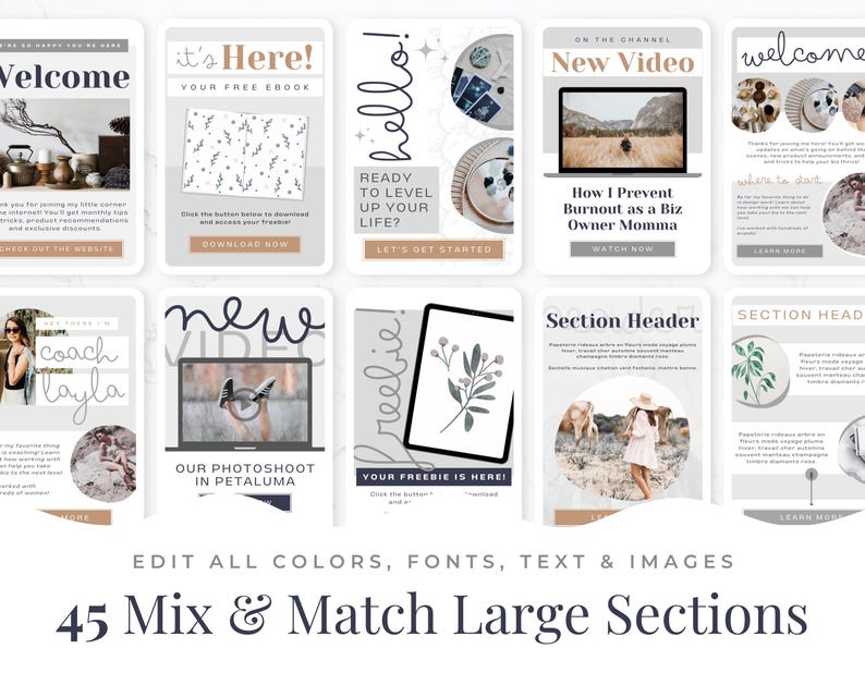 Email Template Bundle for Canva - Template for Email, Mailchimp, Flodesk, MailerLite, Email Design, Newsletter, Email Marketing, Desert Blue image 3