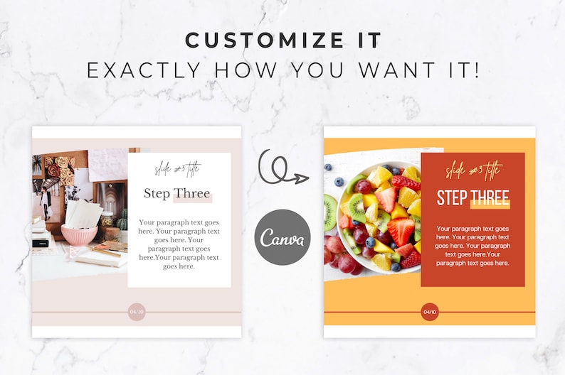 Carousel Post Template for Instagram Canva Template, Social Media Template for Canva, Slideshow, Slider, Swipe, Step by Step, Rose, Pink image 5