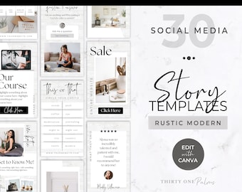 Story Templates for Instagram - Canva Templates, Instagram Story, Retail, Blog, Online Coaching, Social Media Templates, Fashion, Home Decor