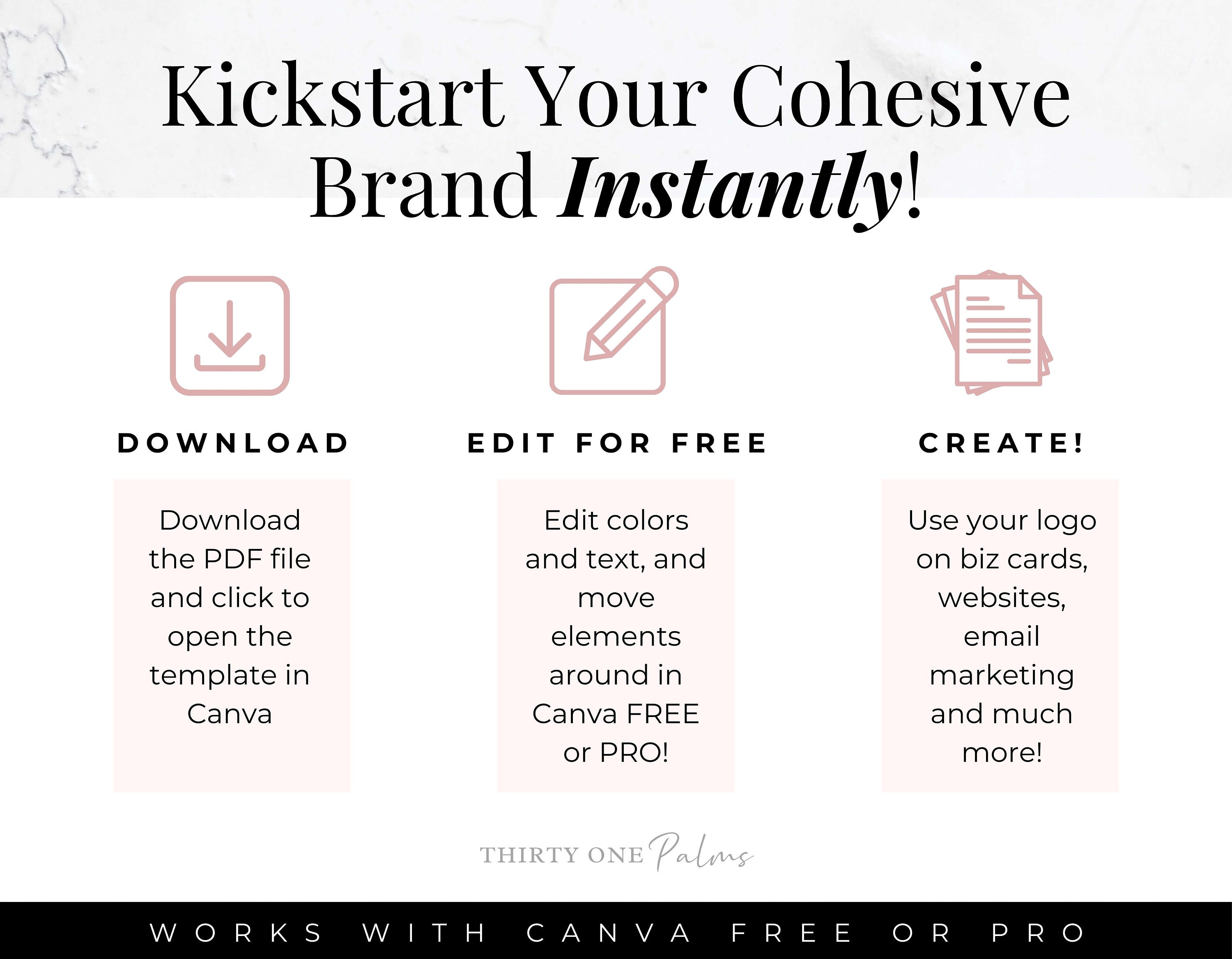 Editable Logo Template for Canva - DIY Cute Logo Design, Small Business ...