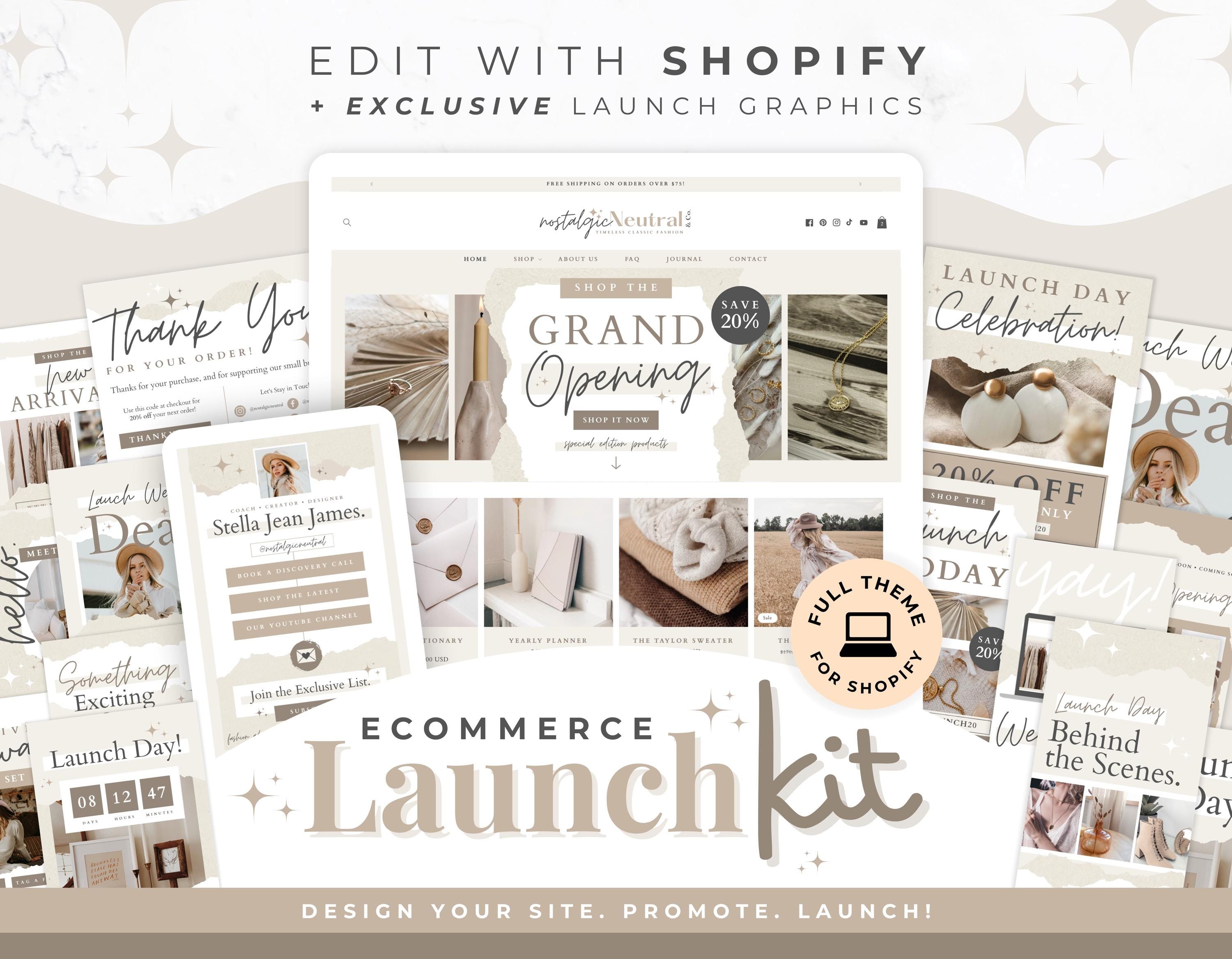 Shopify Header Spring Collection Theme for Shopify + Launch Bundle - Social Graphics and Email Headers ...