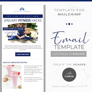 Email Template for Canva and Mailchimp - Email Template, Email Design, Marketing Template, Email Marketing, Newsletter Template, Blue