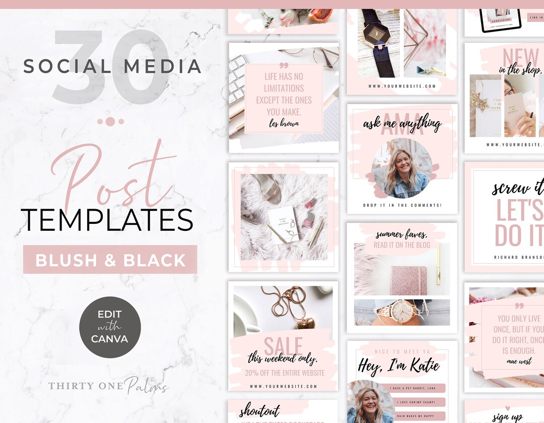 Social Media Post Templates Canva Templates Post Templates - Etsy