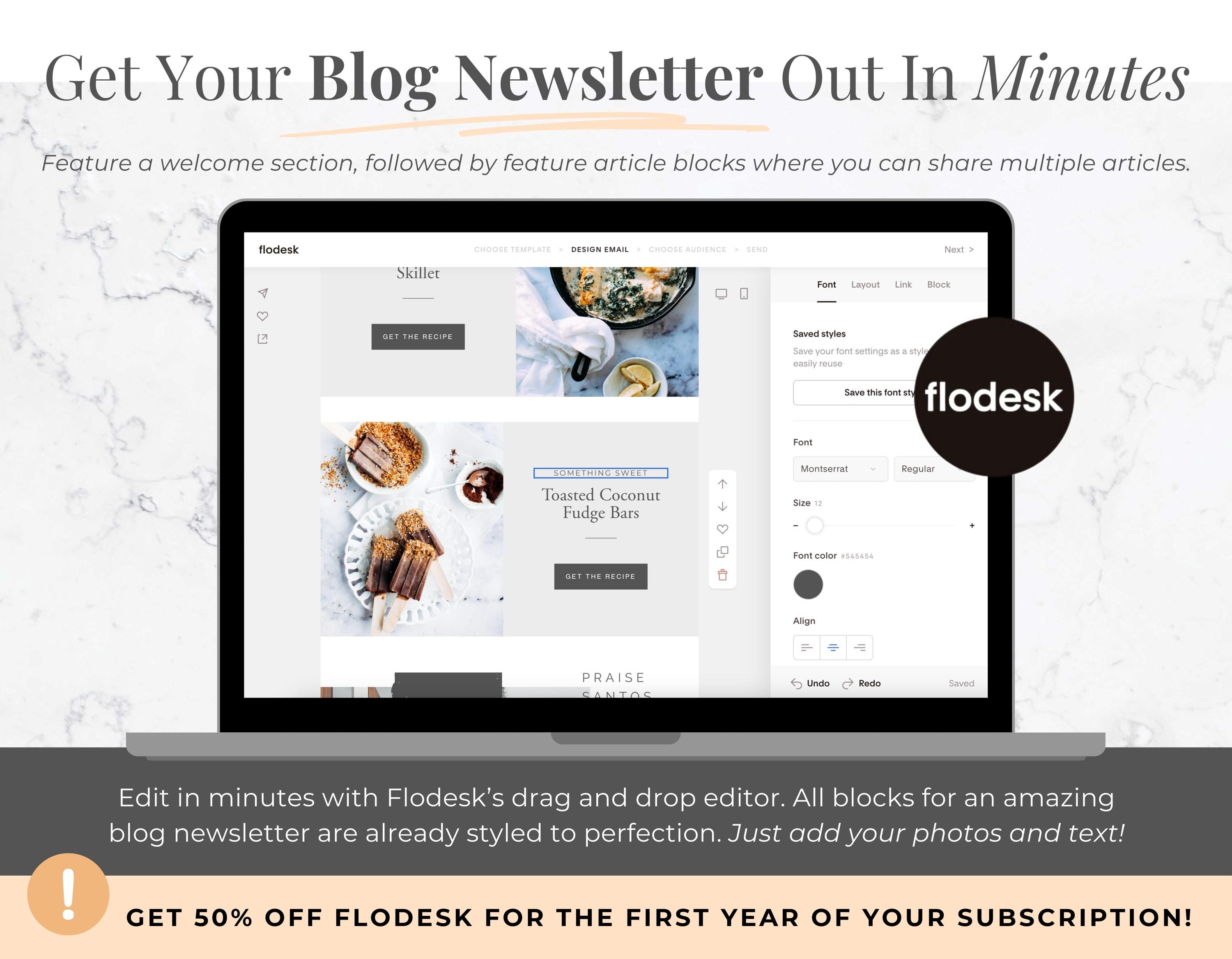 Newsletter Design Using Flodesk Email Template Flodesk - Flodesk Email Template, Blog Newsletter Email ...
