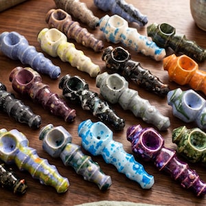 Handmade Ceramic Pipe - Unique Mystery Color & Multiple Color Options - Ancestral Column