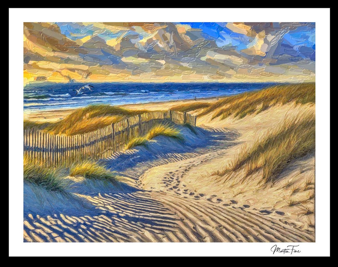 Beach Dunes Art Print: Coastal Path, Modern Ocean Wall Decor - Etsy