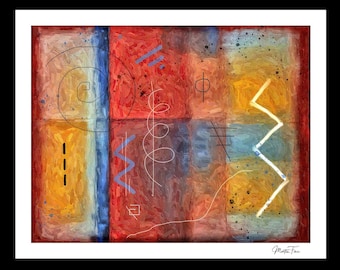 Abstract Spiritual Geometry Art Print: Modern Colorful Home Decor