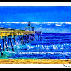 Coastal Pier Canvas Print: Ocean Wave Seascape Art - Martin Fine Art
