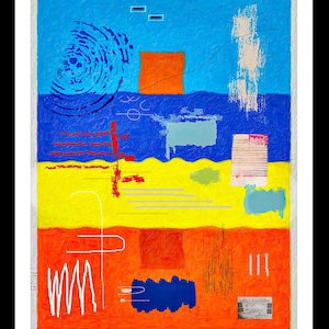 Abstract Geometric Art Print: Albers Collage, Modern Home Decor
