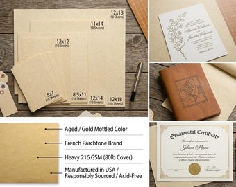 Aged Parchment Card Stock | French Paper Co, 80lb Cover