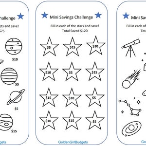 Digital Printable A6 Mini Savings Challenge - Space