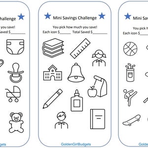 Digital Printable A6 Mini Savings Challenge - Kids