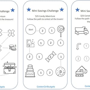 Digital Printable A6 Mini Savings Challenge - Kids Adventure Map