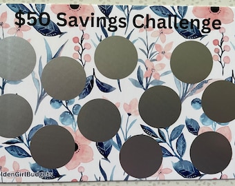Mini Savings Challenge Scratch Off - Flowers