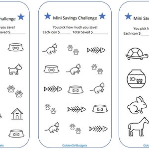 Digital Printable A6 Mini Savings Challenge - Pets