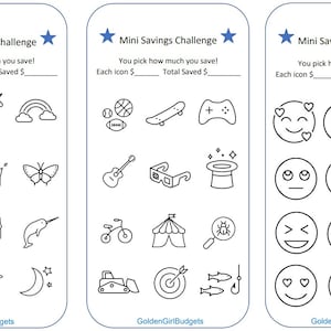 Digital Printable A6 Mini Savings Challenge - Kids Challenges