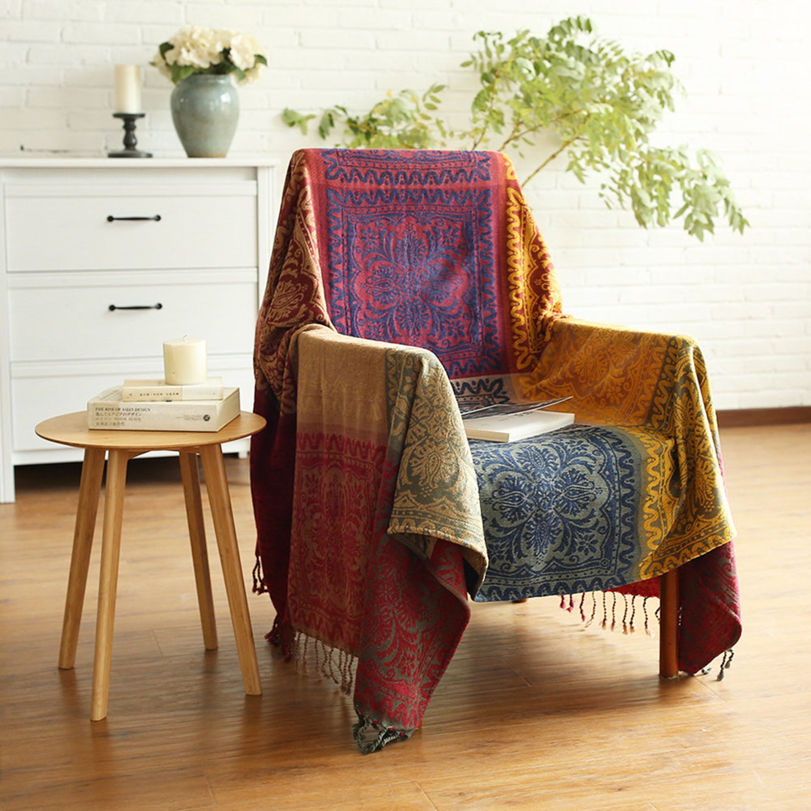 Beautiful Chenille Chair Throw Blanket Etsy