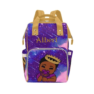 African American Baby Boy Personalized Diaper Backpack