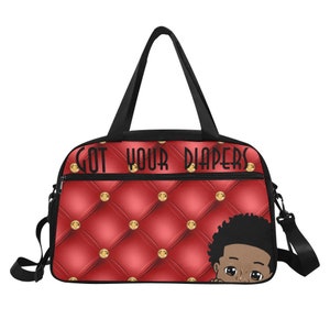 African American Baby Boy Personalized Diaper Bag