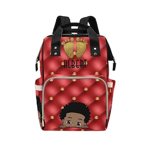 African American Baby Boy Personalized Diaper Backpack
