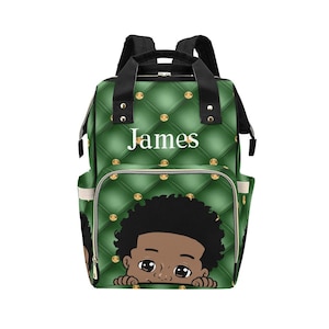African American Baby Boy Personalized Diaper Bookpack